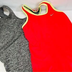 Nike Bright Red and Heather Gray Tank Tops